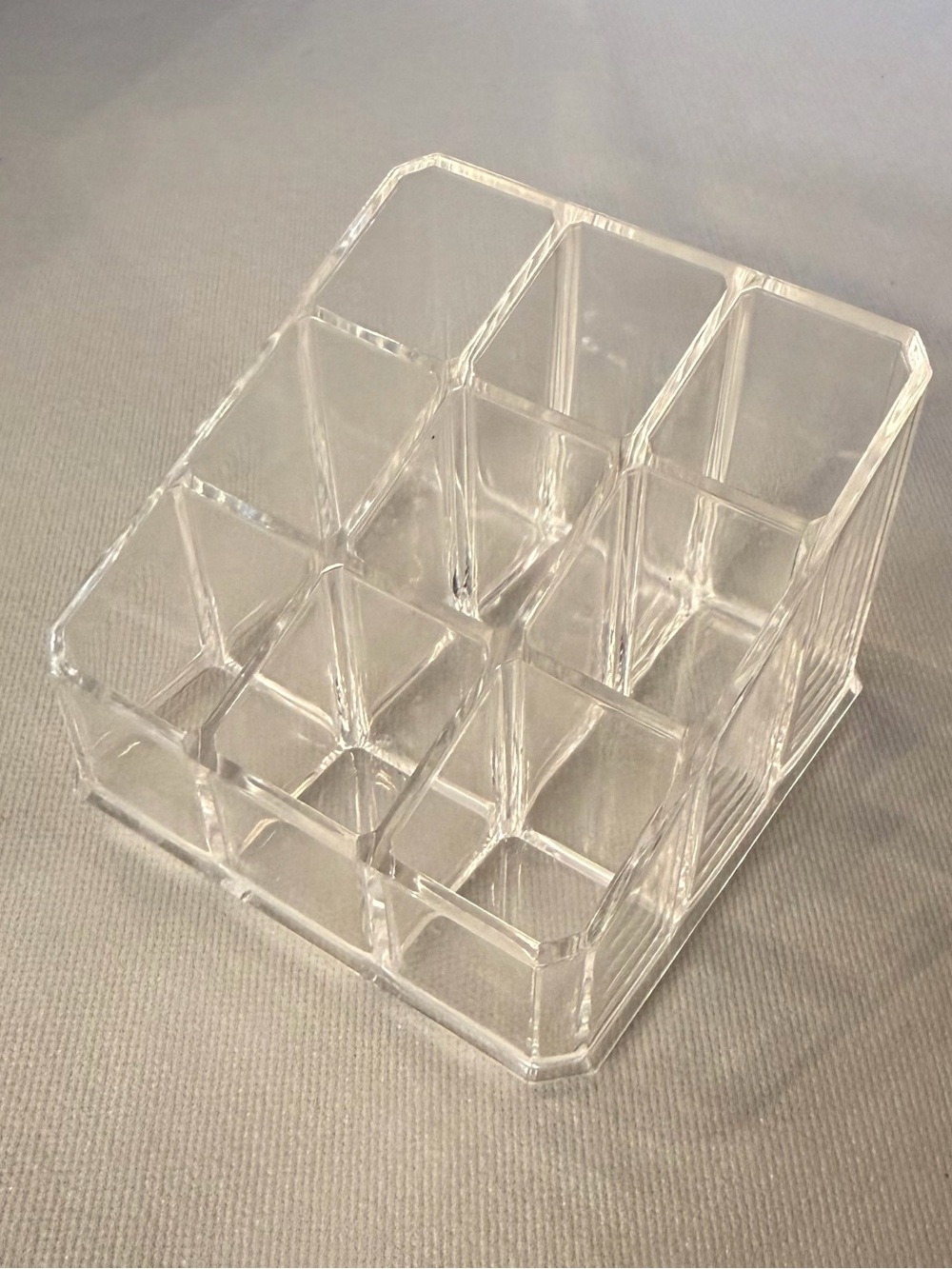 Clear Acrylic 9-Compartment Cosmetic Organizer